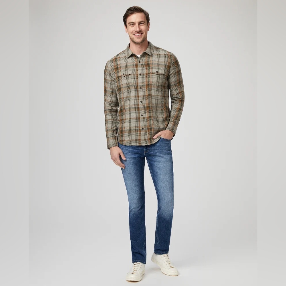 Paige Federal Jeans in Woodcrest Blue.